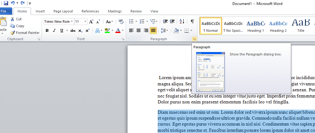 double indent word for mac